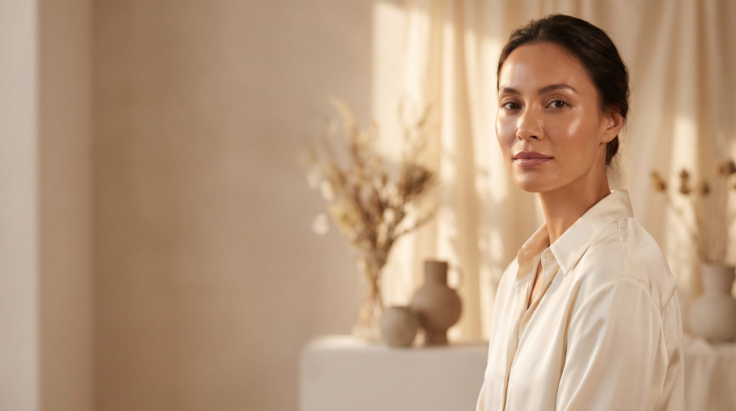The serene, light-filled interior of Inga's Secrets Aesthetics & Laser Clinic